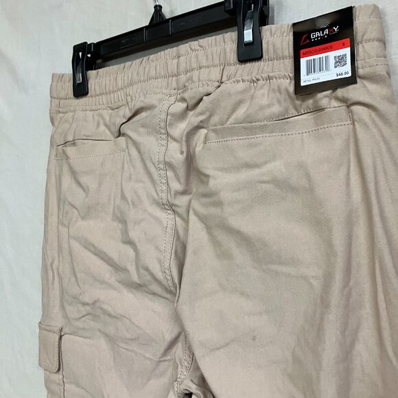 Galaxy By Harvic Men Small Stone Slim Fit Super Flex Stretch Cargo Jogger Shorts - Picture 7 of 9